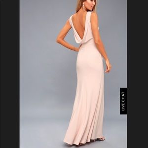 Lulu's Dresses - Lulus blush drape back evening maxi dress small Lulu's Dresses - Lulus blush drape back evening maxi dress small